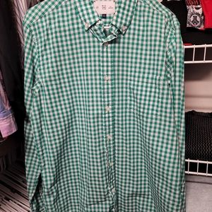 RVYC Button Up Shirt, Large, Green Check